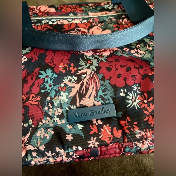 Vera Bradley Triple Slim Laptop Case Cabbage Rose Cabernet - Picture 8 of 11